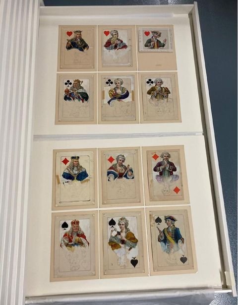 Vorzeichnungen von Melchior Annen für das Kartenspiel Rococo